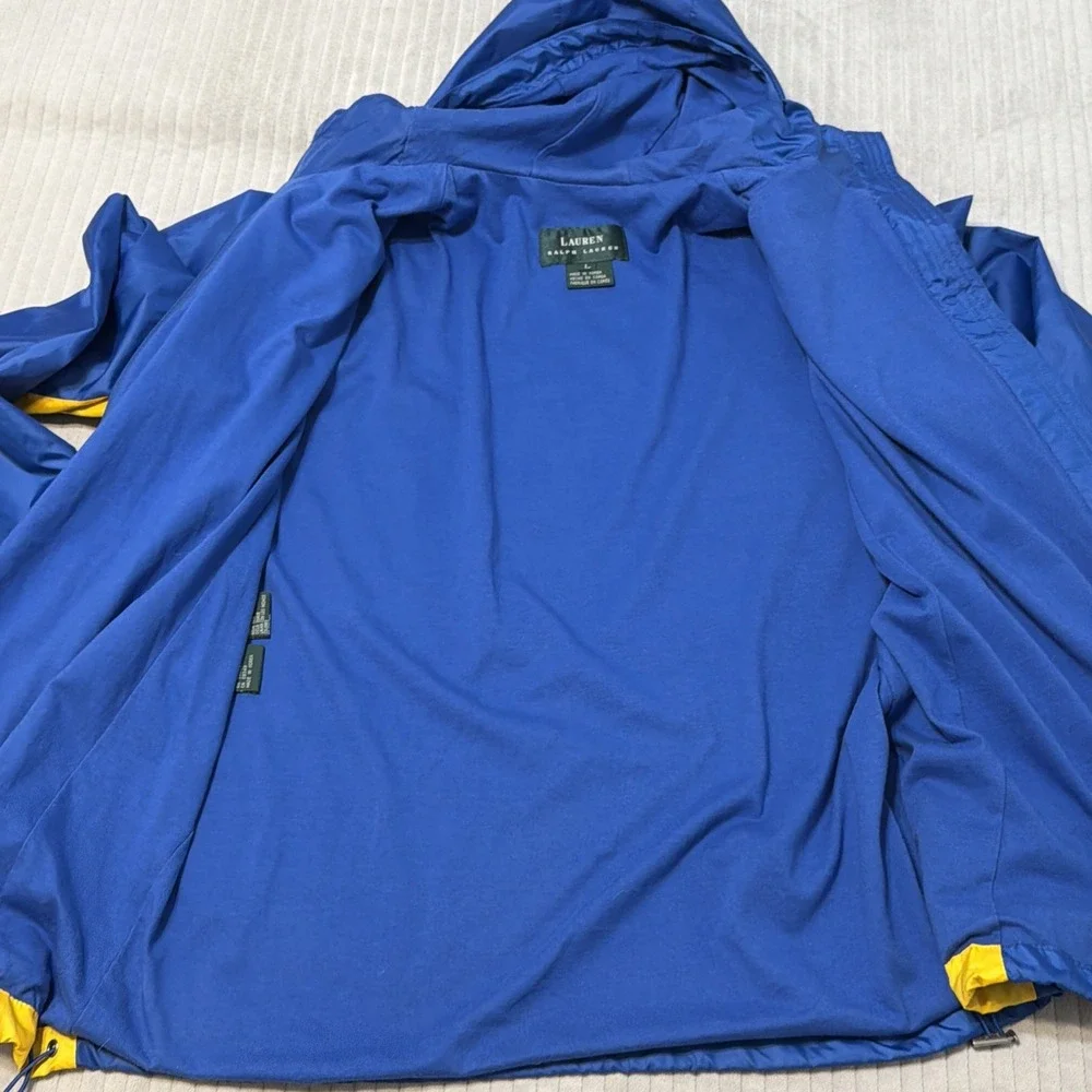 VTG Lauren Ralph Lauren Windbreaker Track Suit Pants Jacket Blue Yellow XLarge